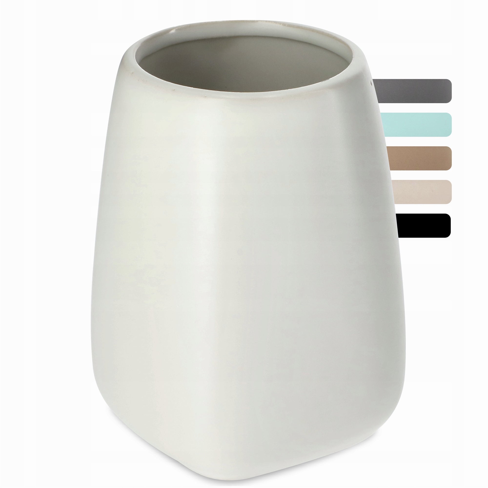 KUBEK NA SZCZOTECZKI DO ZĘBÓW PASTĘ POJEMNIK ŁAZIENKOWY BIAŁY CERAMICZNY