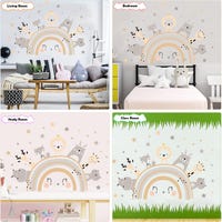 Stickers Muraux Arc en Ciel Le cœur Bohèmes Autocollant Mural Arc en Ciel Boho Décoration Murale Stickers Muraux Arc en Ciel Le cœur Bohèmes Autocollant Mural Arc en Ciel Boho Décoration Murale