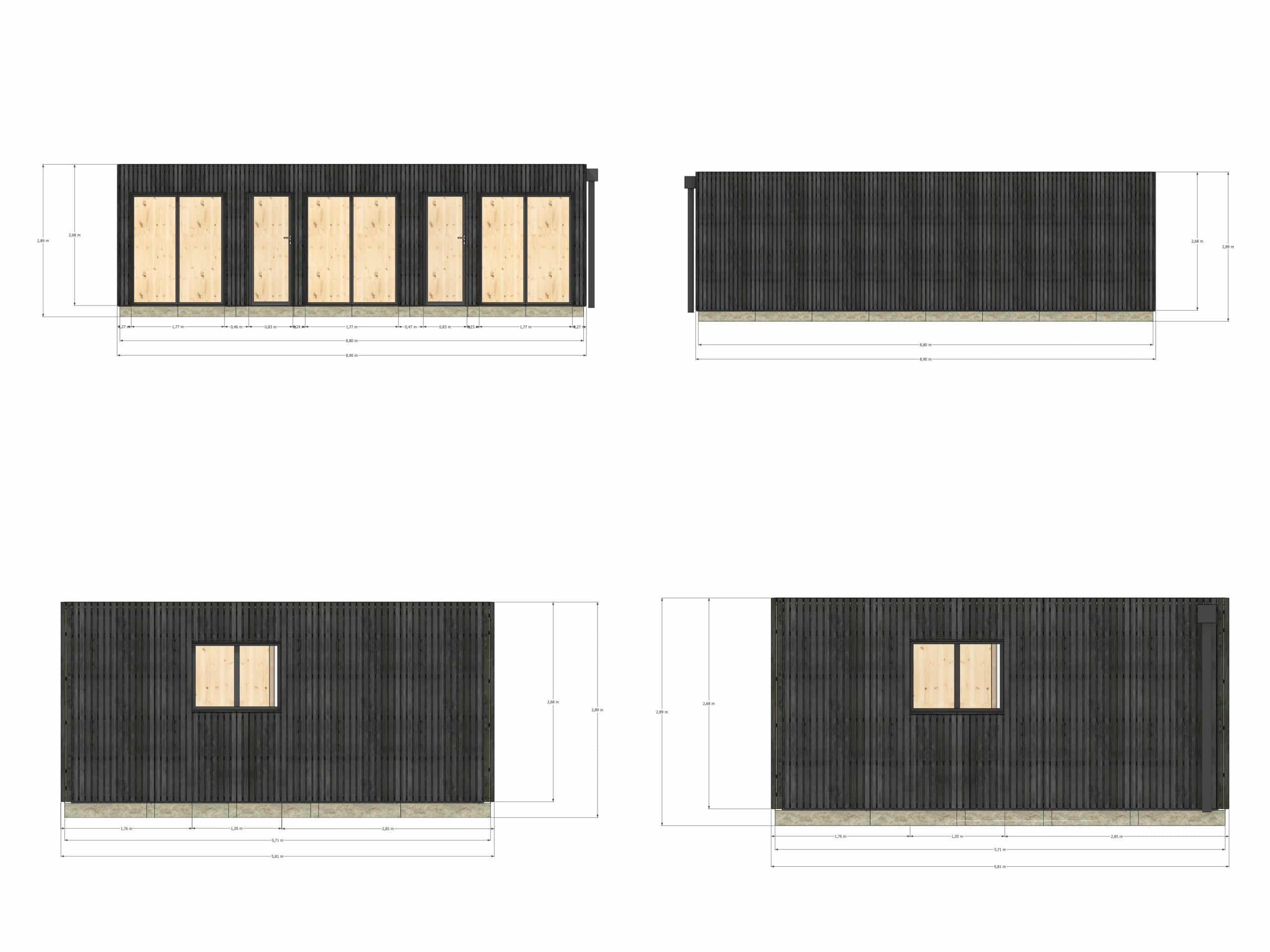Studio de jardin 4 saisons en bois 8,8 x 5,7 x 2,7 m / isolation RE2020 - 4