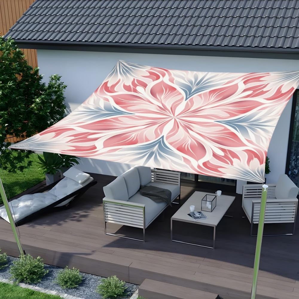 Tenda A Vela Ombreggiante 3D Mandala Colorato - 2x2.4m Rettangolare, Impermeabile, Protezione UV 95%, Tenda Da Sole Per Esterno Giardino, Terrazzo, Pergola Con Corde E Anelli - 3