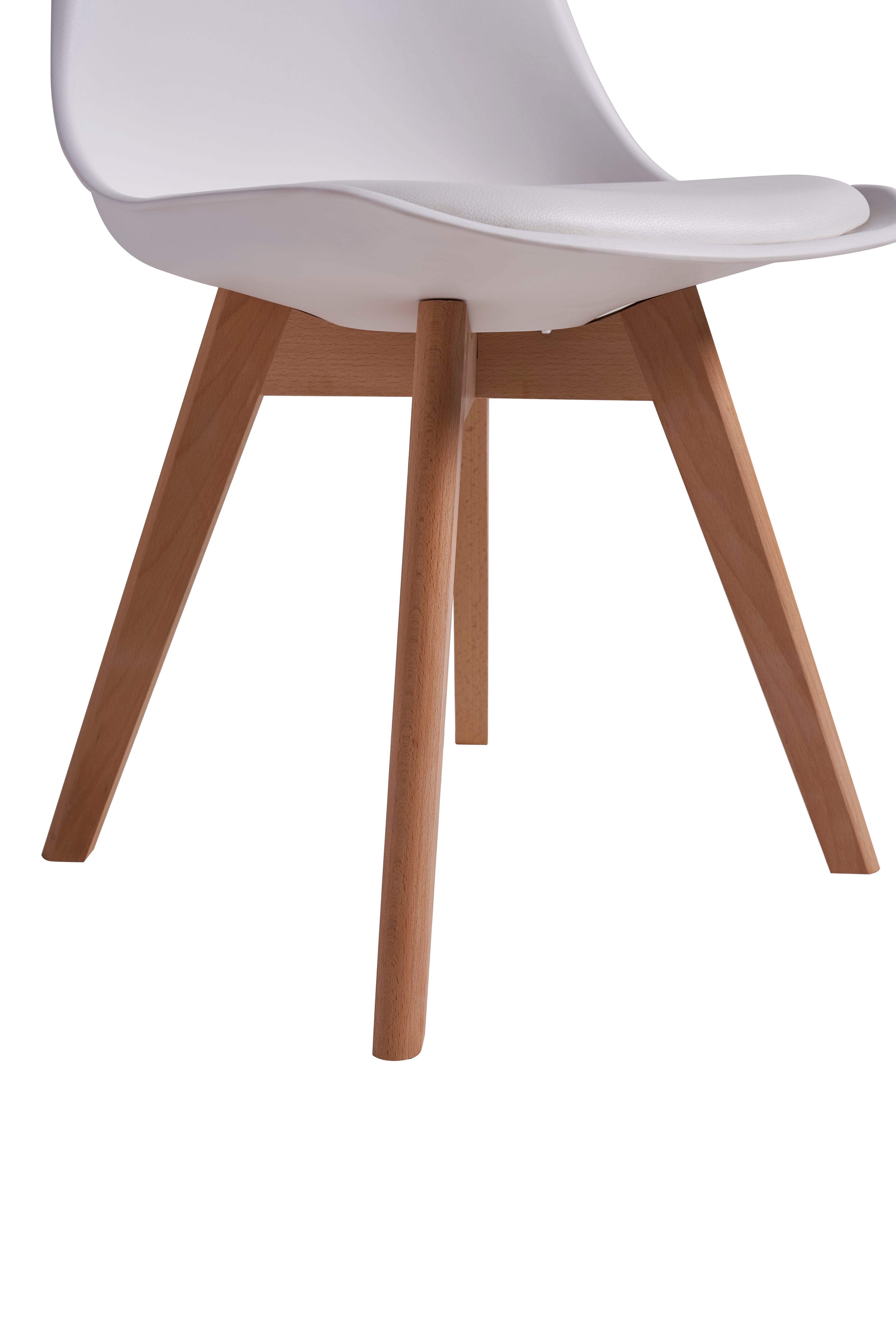 TEENO Chaises de Salle à Manger scandinave, Chaise de Bureau rétro, Blanc, Lot de 4 - 4
