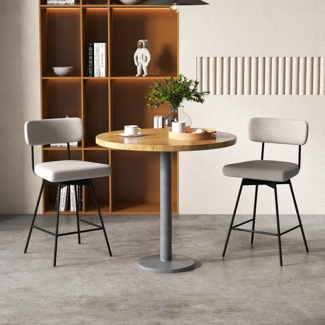 set di 4 sgabelli da bar con schienale e seduta imbottita, Finto cuoio, altezza 65 cm, grigio set di 4 sgabelli da bar con schienale e seduta imbottita, Finto cuoio, altezza 65 cm, grigio