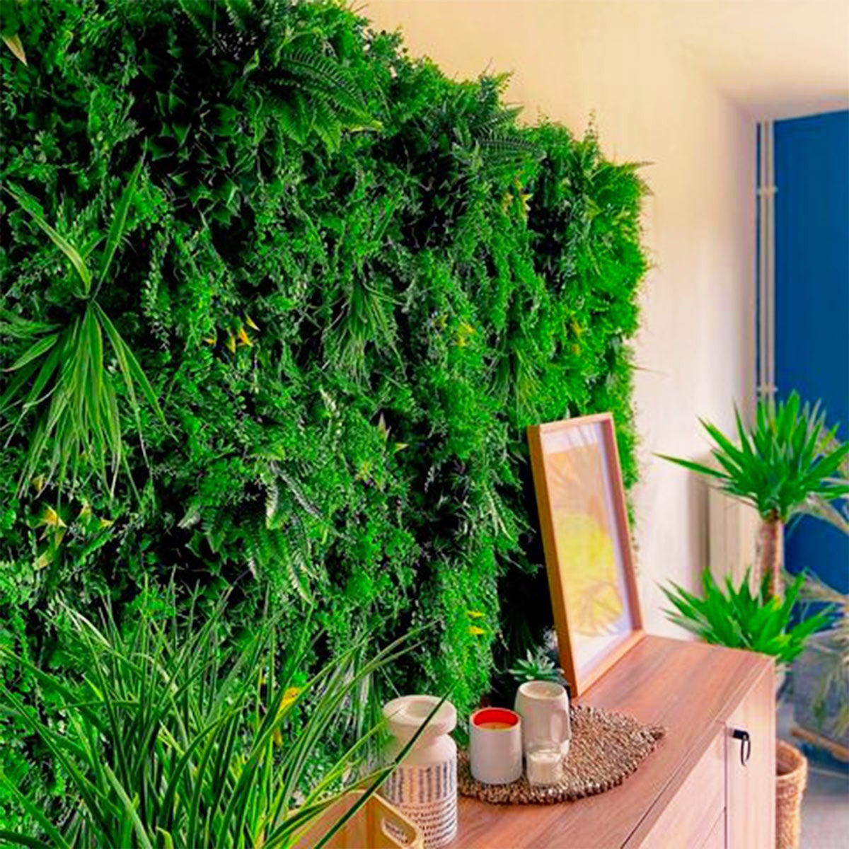 Mur végétal artificiel fougère dense 1 m² – feuillage réaliste pour jardin et intérieur - 3
