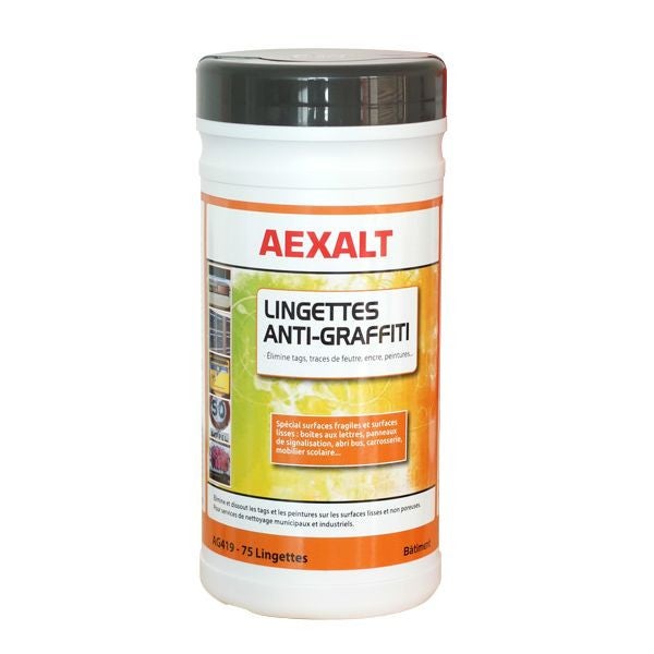 75 lingettes anti-graffiti 20x195 mm en boîte Aexalt