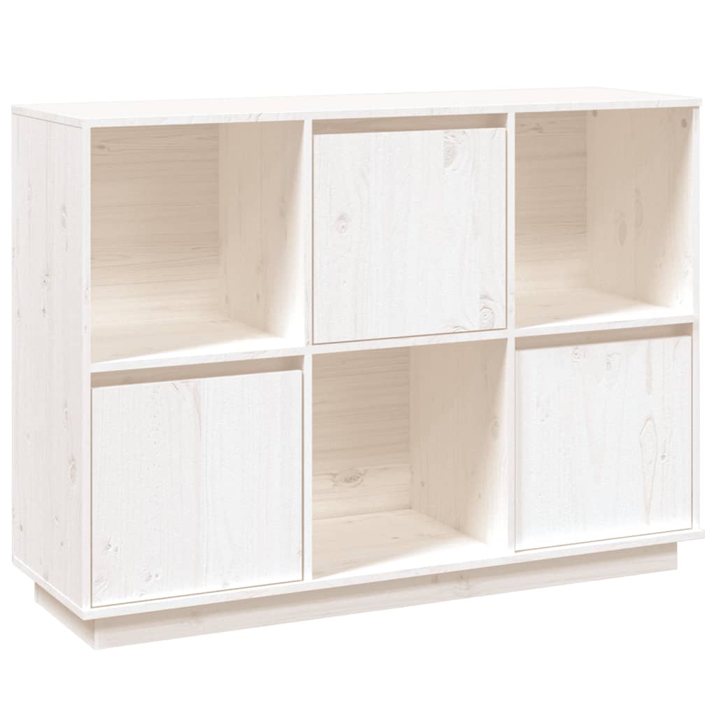 VidaXL Credenza Alta HAMAR Bianca 79x40x103,5 Cm - 4 Cassetti In Legno Massello Di Pino Per Soggiorno O Camera