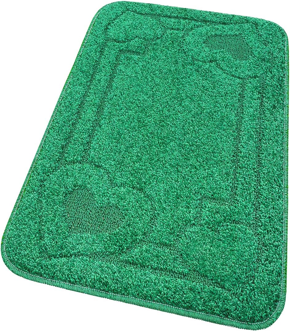 Alfombra de baño 50x110 cm pie de cama moderna suave antideslizante absorbente color sólido corazón verde
