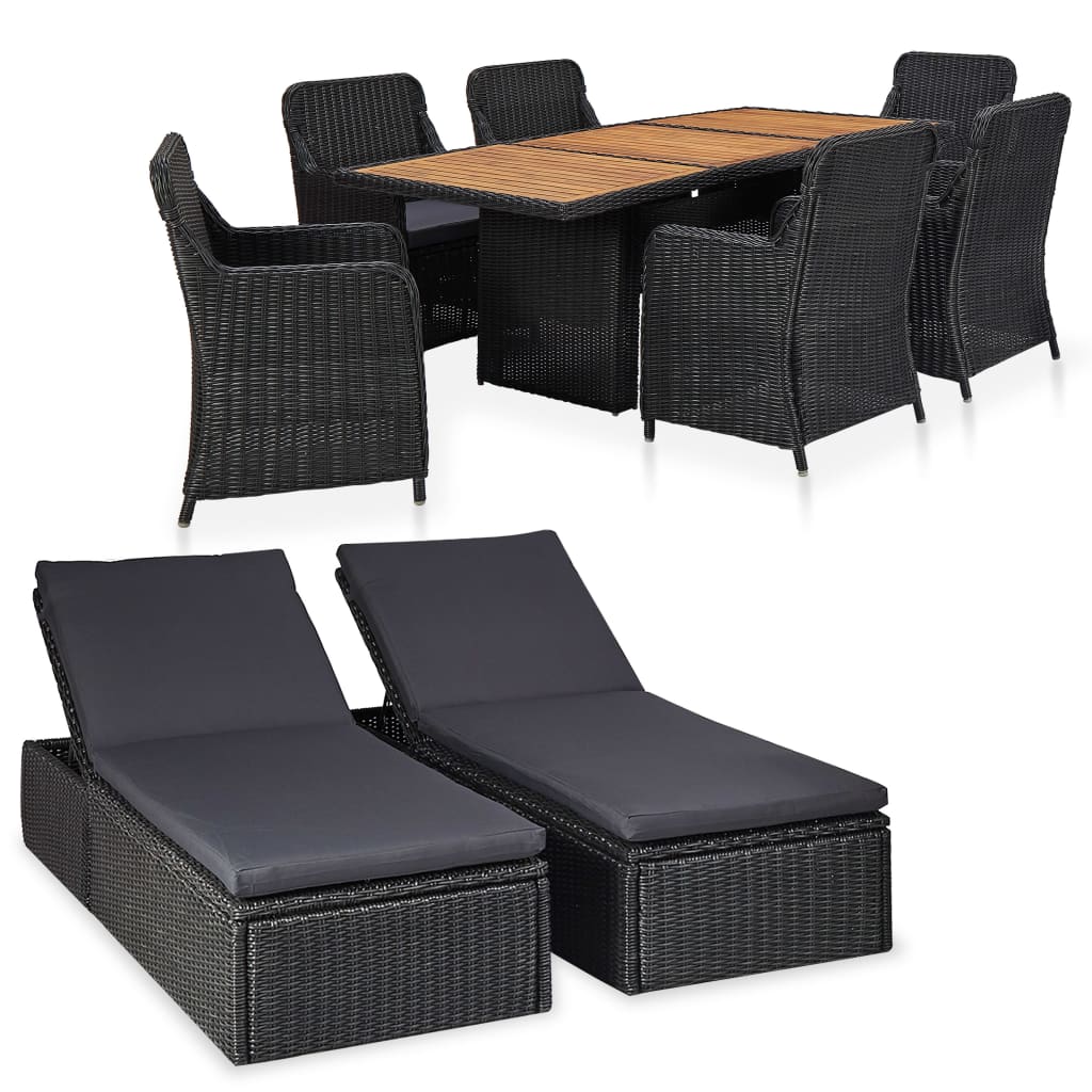 Ensemble à manger d'extérieur 5 pcs Acier Noir vidaXL | Leroy Merlin Ensemble à manger d'extérieur 5 pcs Acier Noir vidaXL | Leroy Merlin