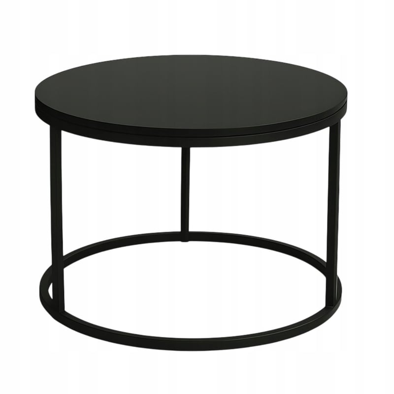 Stolik Kawowy CZARNY 60 cm Metal Minimalizm Industrialny Styl SOFT LOFT