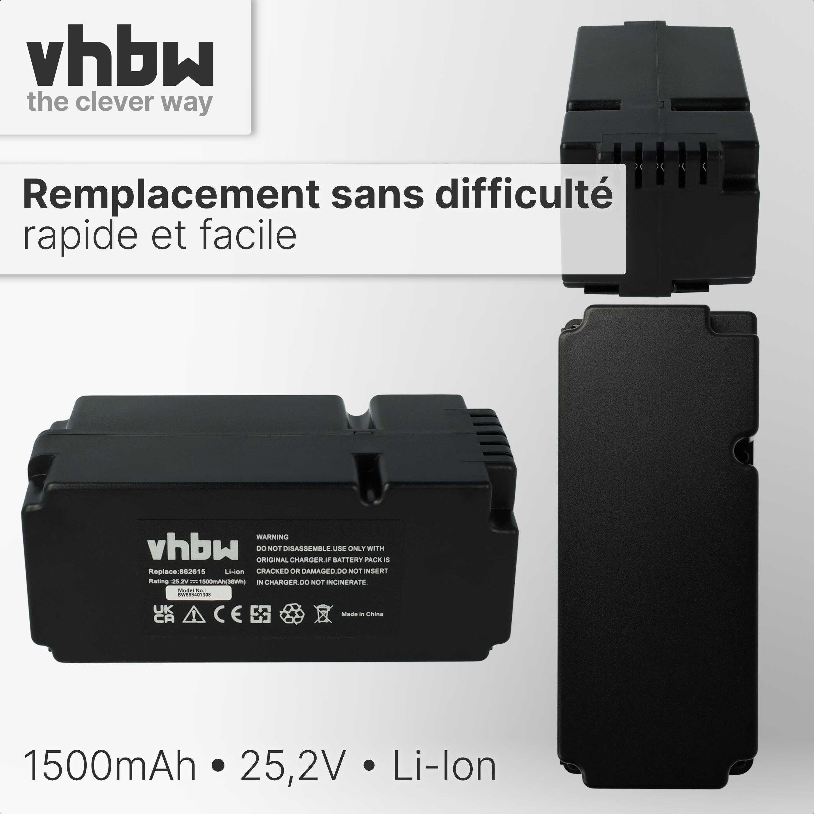 vhbw Batterie compatible avec Power-G Easymow 6HD, 6HD-C, SF600 ECO tondeuse 1500mAh, 25,2V, Li-ion - 4