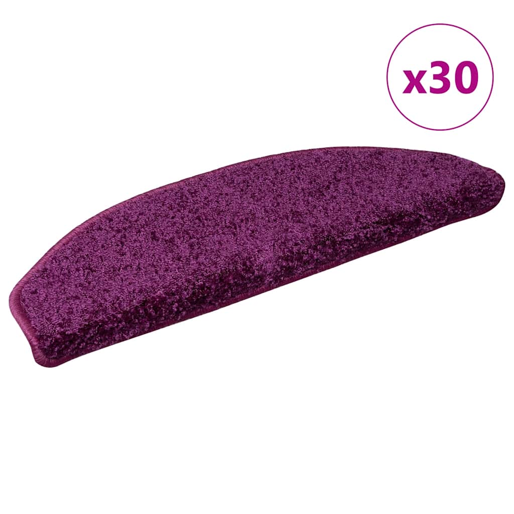Maty na schody 30 szt. 65x21x4 cm Fioletowe półokrągłe duże vidaXL