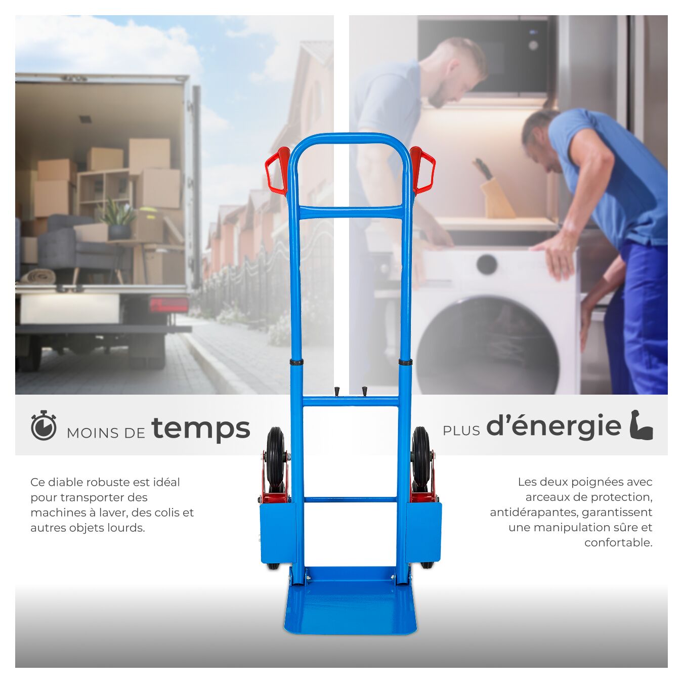 TECTAKE Carrinho de mão para escadas Com estrutura de aço - 5
