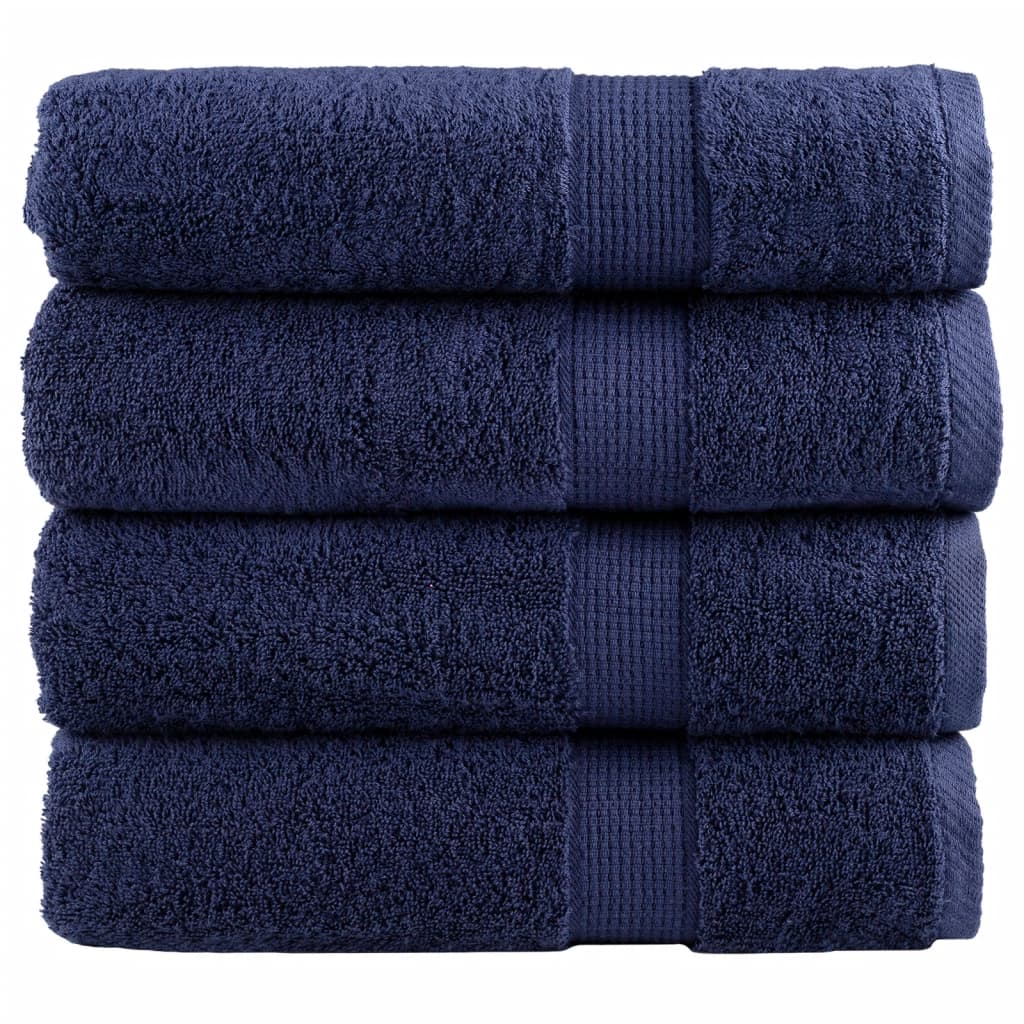 Ręczniki premium, SOLUND, 4 szt., granatowe, 70x140 cm, 600 g/m² vidaXL