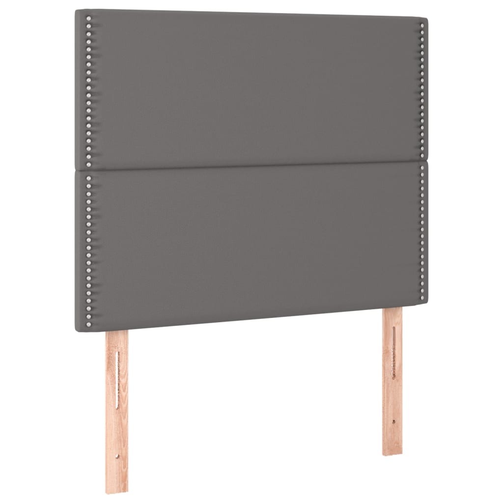Cadre de lit sans matelas gris 100 x 200 cm similicuir - 9