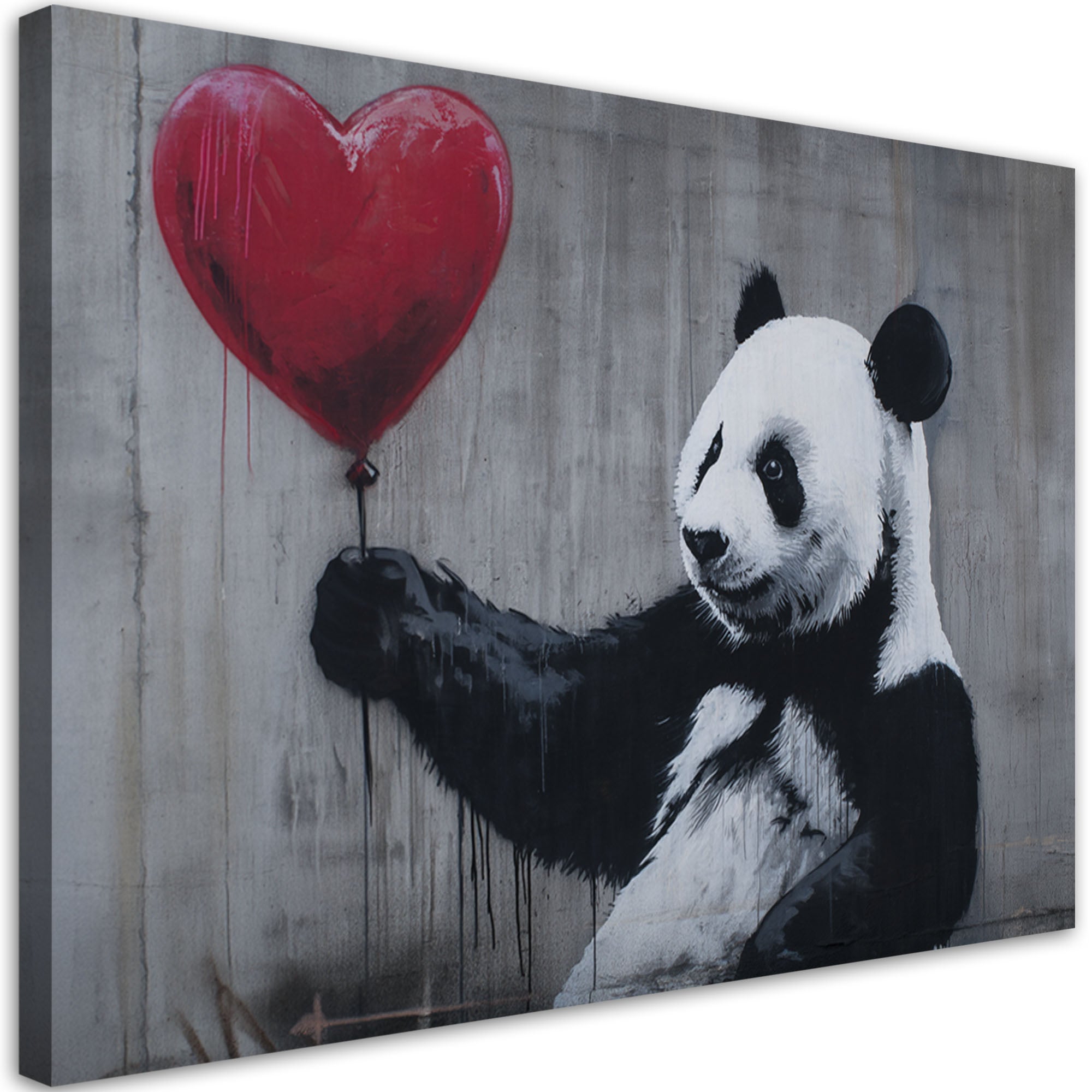 Obraz na płótnie, Panda z balonikiem Banksy Street Art 60x40