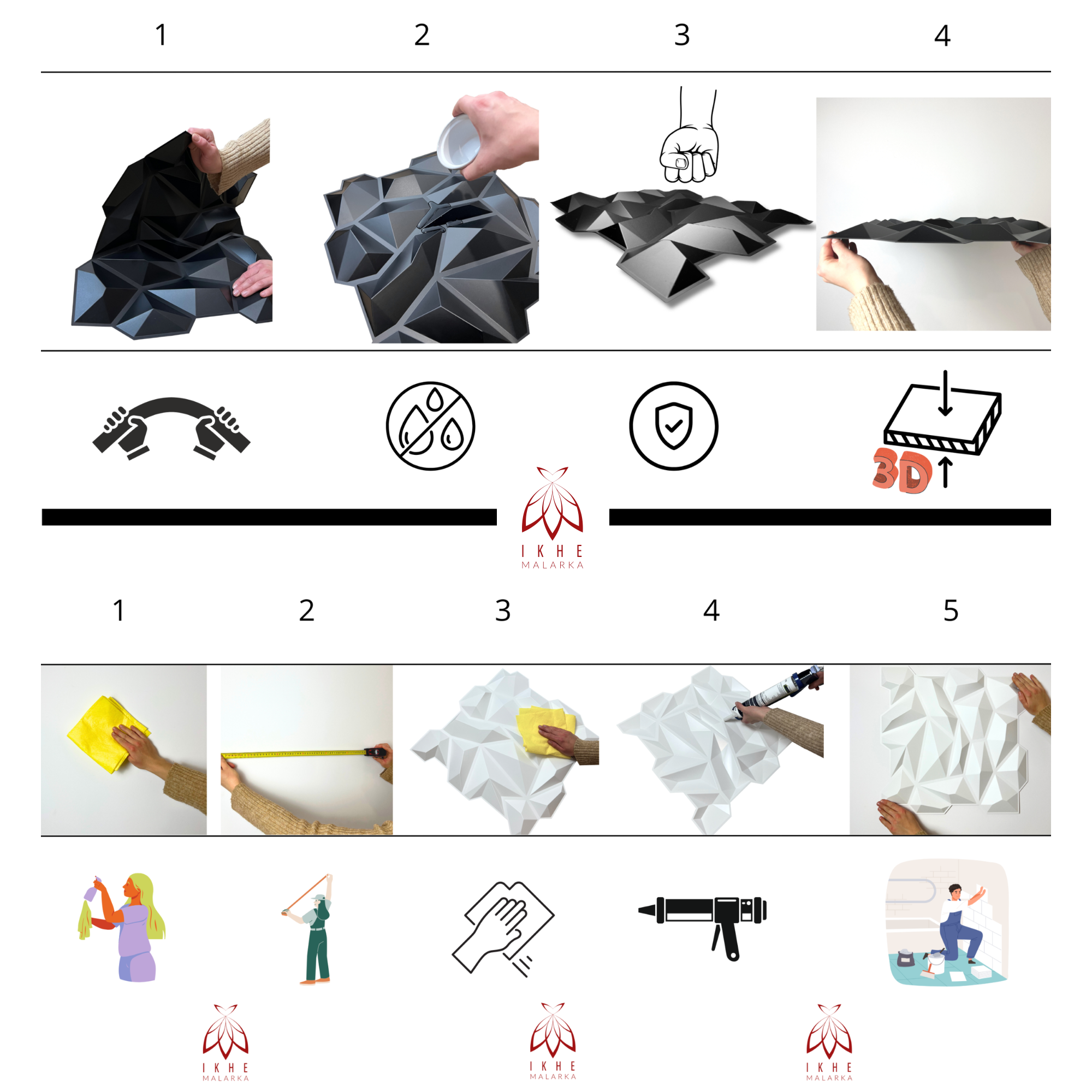12 Plaques Murales 3D en PVC – 3 m² – Effet Diamant Yellow d – Panneaux Décoratifs pour Murs et Plafonds – Idéal Salle de Jeu / Intérieur - 7