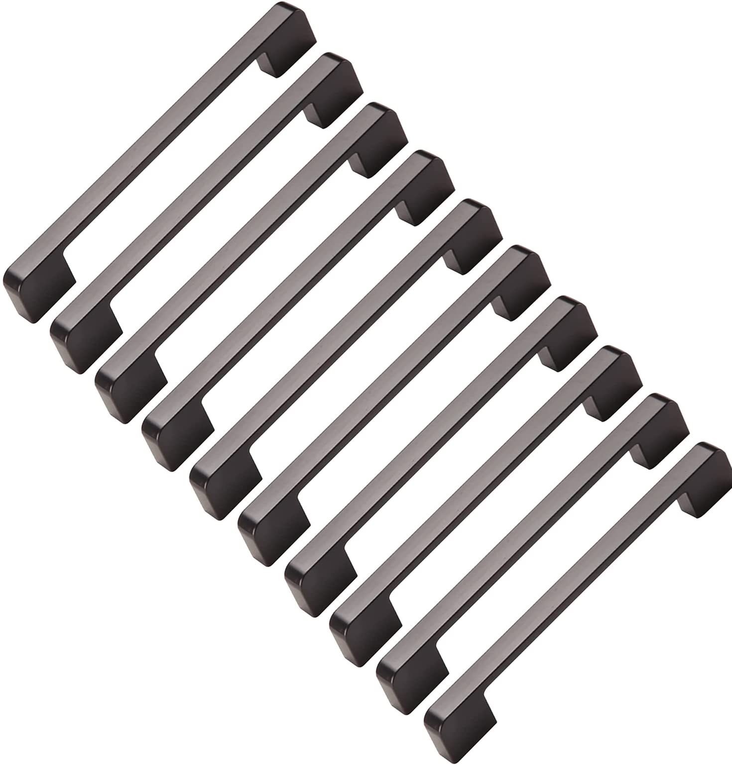 10 szt. uchwyt meblowy rozstaw otworów 224 mm - czarny uchwyt do drzwi kuchennych, uchwyt listwowy do mebli, czarny uchwyt kuchenny 224 mm