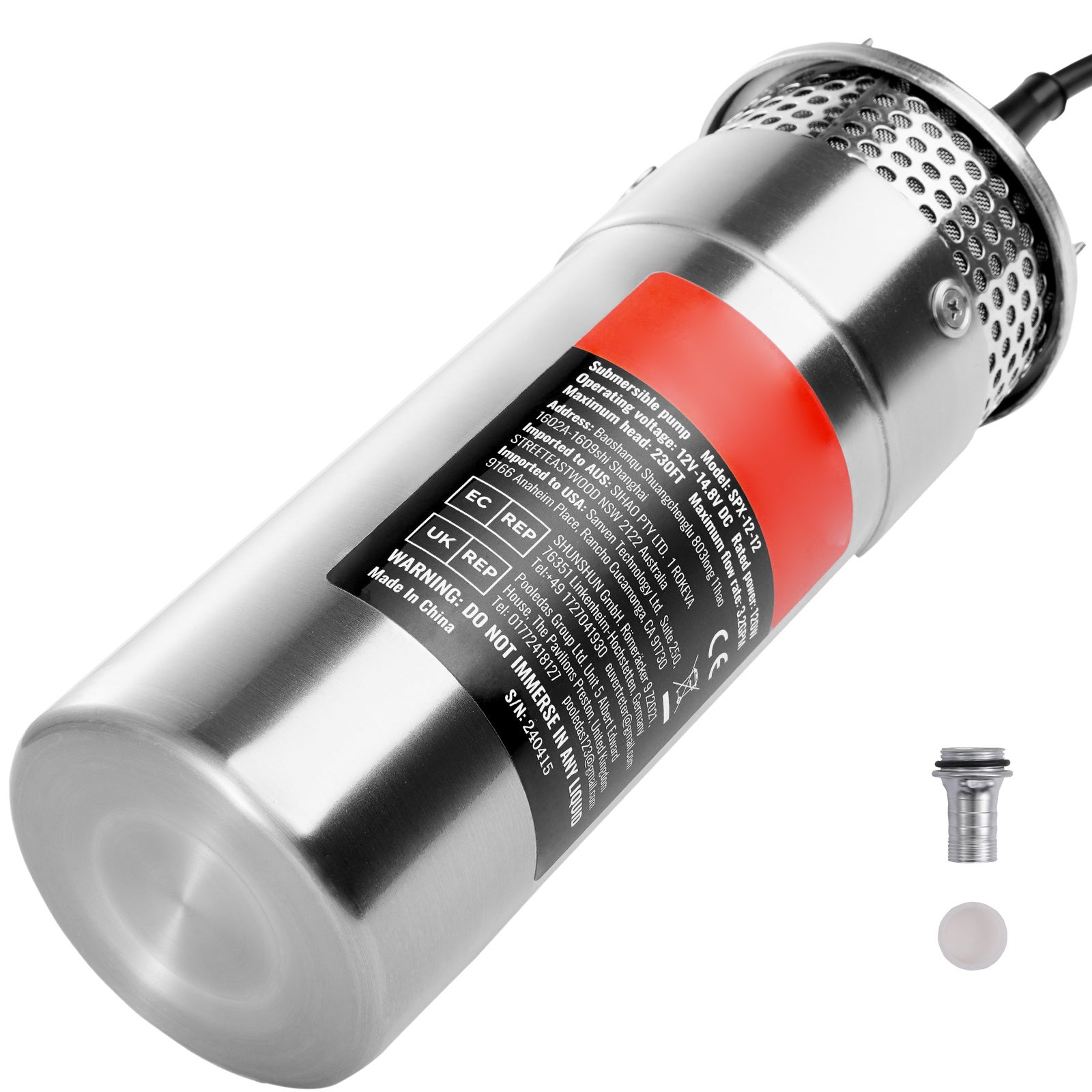 Pompe Eaux usées de 7000l-h 400W Hauteur de refoulement 7,5m Particules