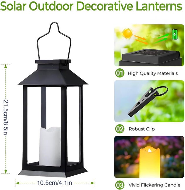 Lampe Solaire d'Extérieur 2 Pièces Lampe de Table Solaire Étanche avec ...