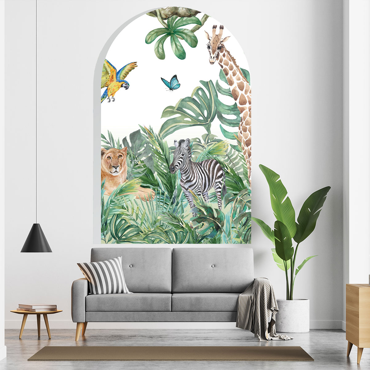 Papel pintado prepegado arco jungla africana - adhesivo de pared - revestimiento sticker mural decorativo - l-h135xl90cm