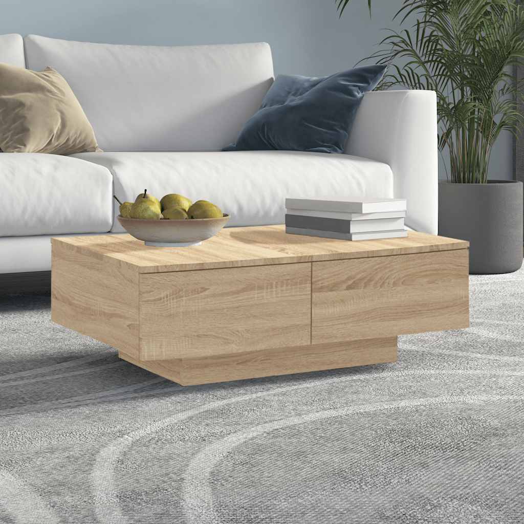 Stolik kawowy, dąb sonoma 90x60x31 cm, materiał drewnopochodny