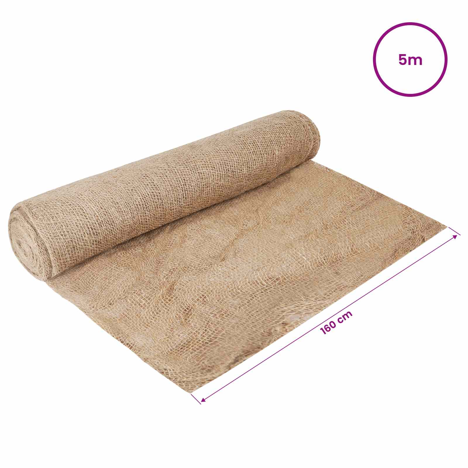 Rollo de yute Natural 160 x 500 cm vidaXL - 6