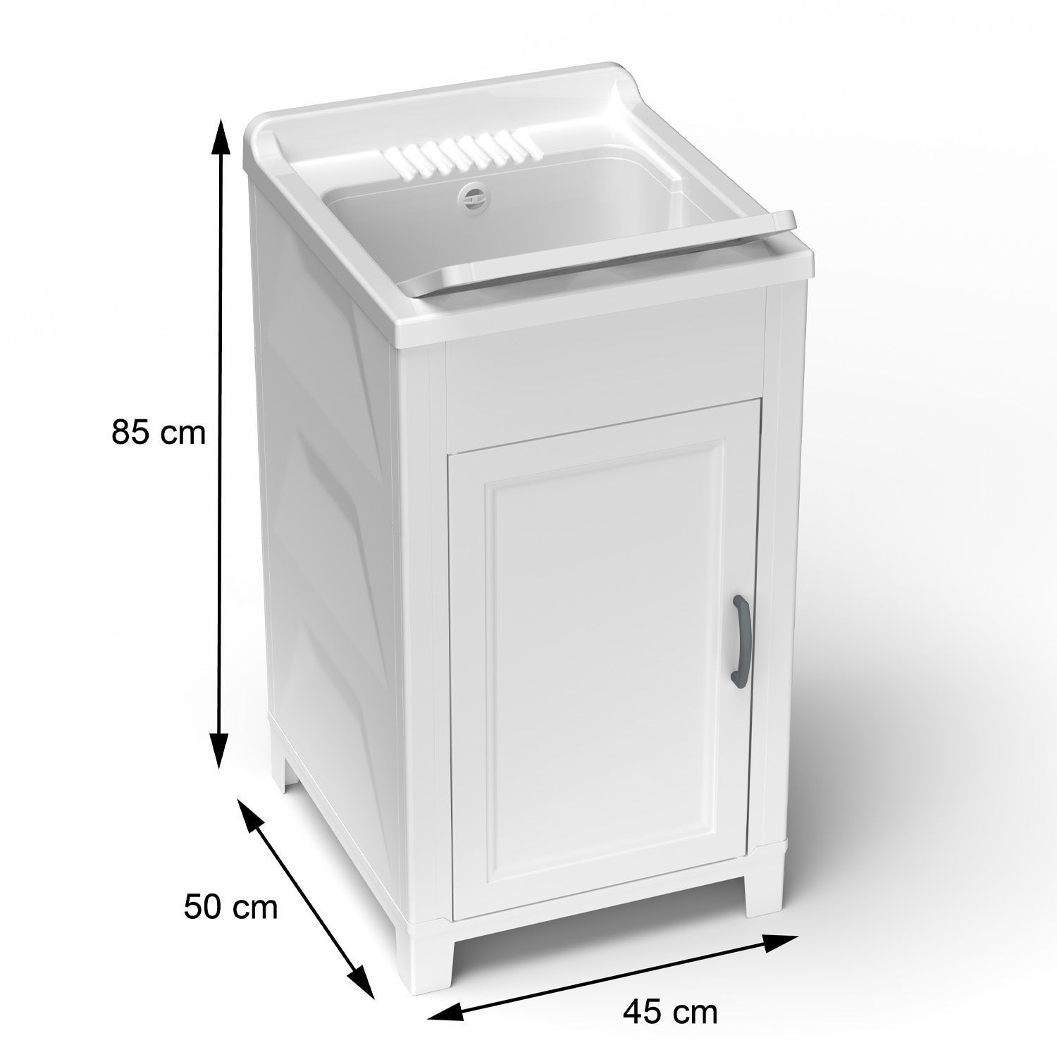 Meuble sous-vasque en résine blanche Mongardi - 4