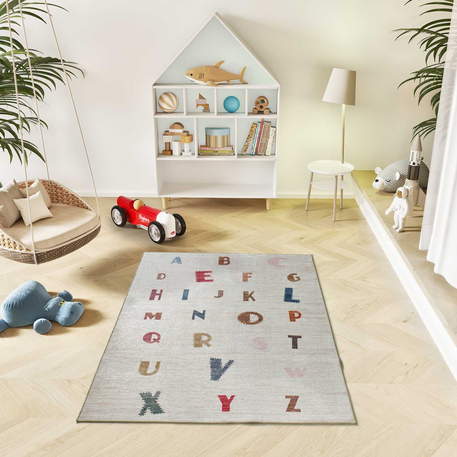Alfombra interior multicolor rectangular 120 x 170 cm candy infantil abecedario - atticgo