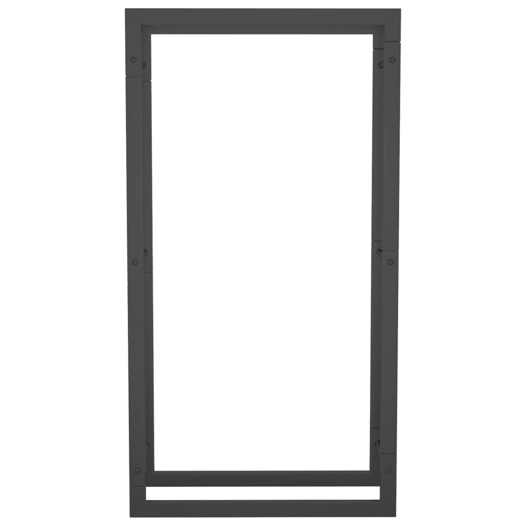 Portant de bois de chauffage Noir mat 50x28x94 cm Acier - 5