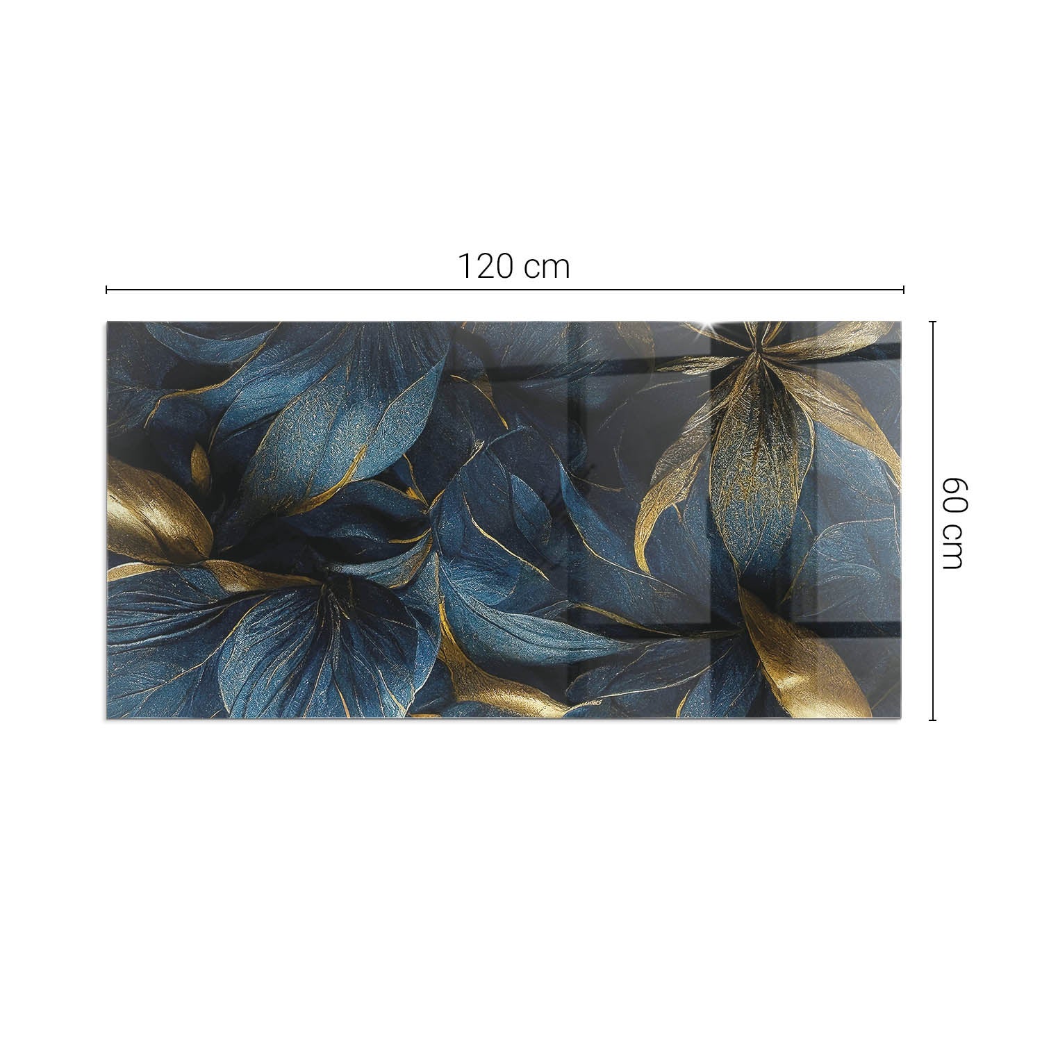 Szkło ochronne żaroodporne pod kominek - 120x60 cm - Eleganckie liście w fakturze - TULUP - 2