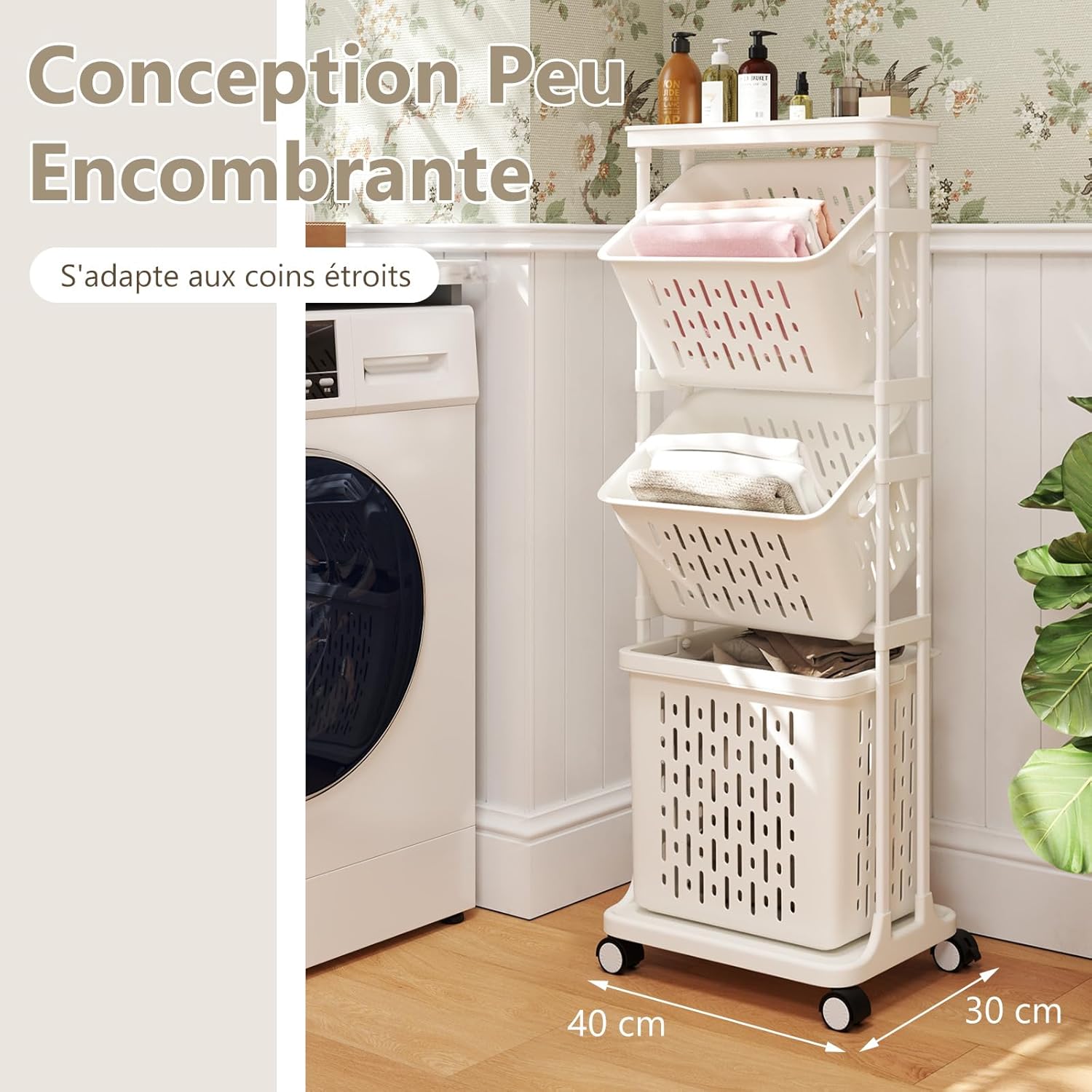 Carro de Ropa de Niveles, Carrito de Clasificación de Ropa con