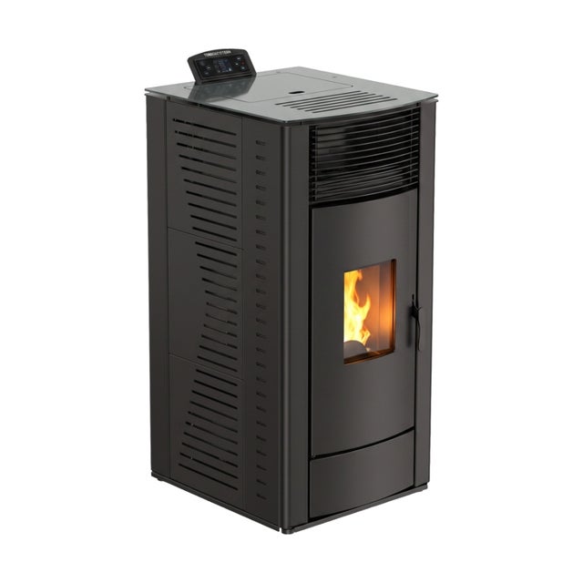 Stufa a Pellet 12.8kW Canalizzabile Ventilata Atene Riscaldamento 150mq Nero