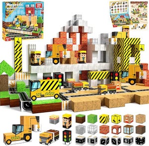 COSTWAY Blocs de Construction Magnétique 106 Pièces Jeux/Jouet Construction Aimanté, Educatif et Créatif pour Enfant COSTWAY Blocs de Construction Magnétique 106 Pièces Jeux/Jouet Construction Aimanté, Educatif et Créatif pour Enfant