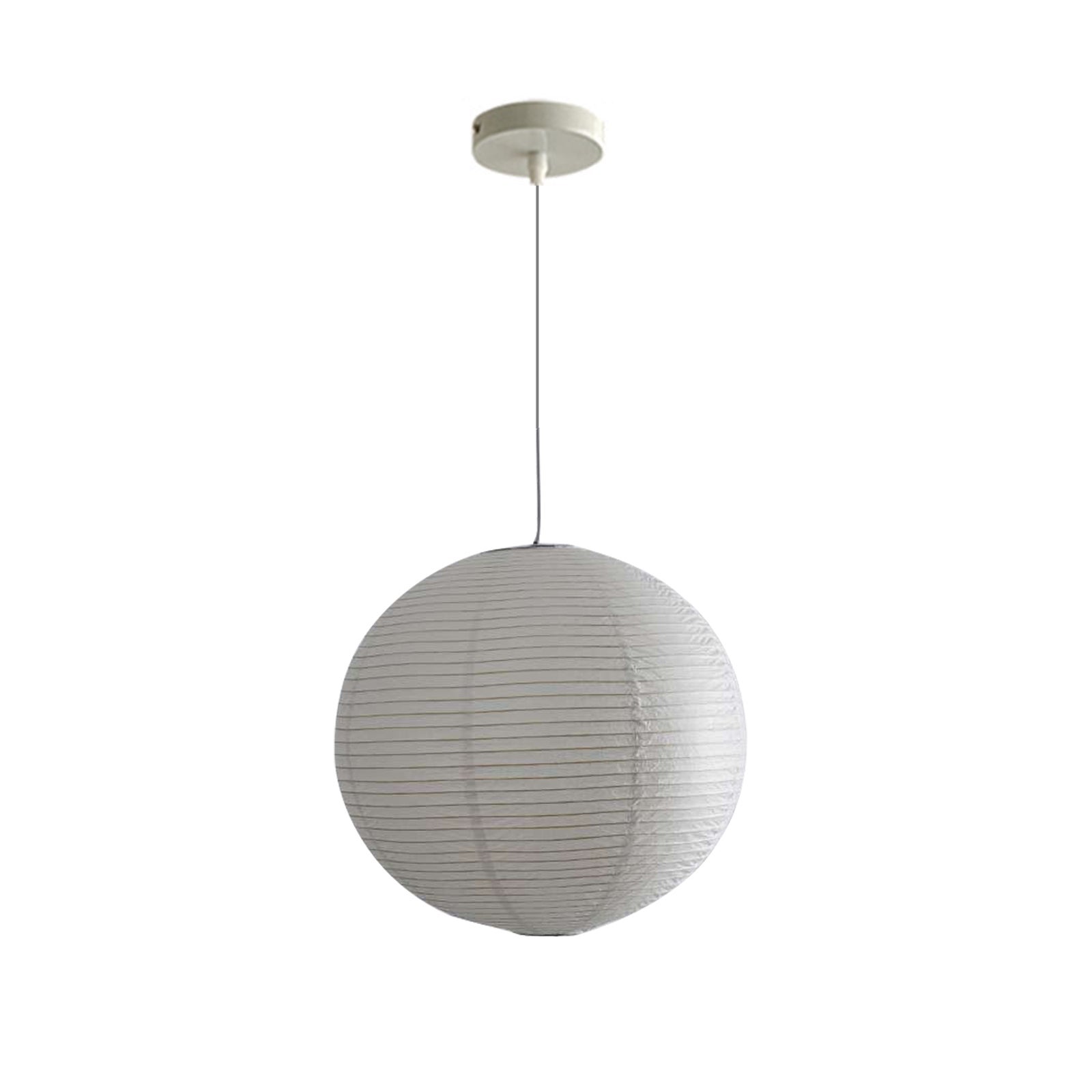 Suspension Luminaire papier blanc lanterne suspendue lumière abat-jour hémisphérique pliable décor pour salon île de cuisine D60CM x HD60CM - 2