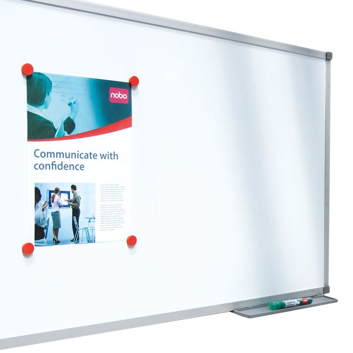 Tableau magnétique Nobo 1905211 120 x 90 cm Blanc Argenté Acier - 2