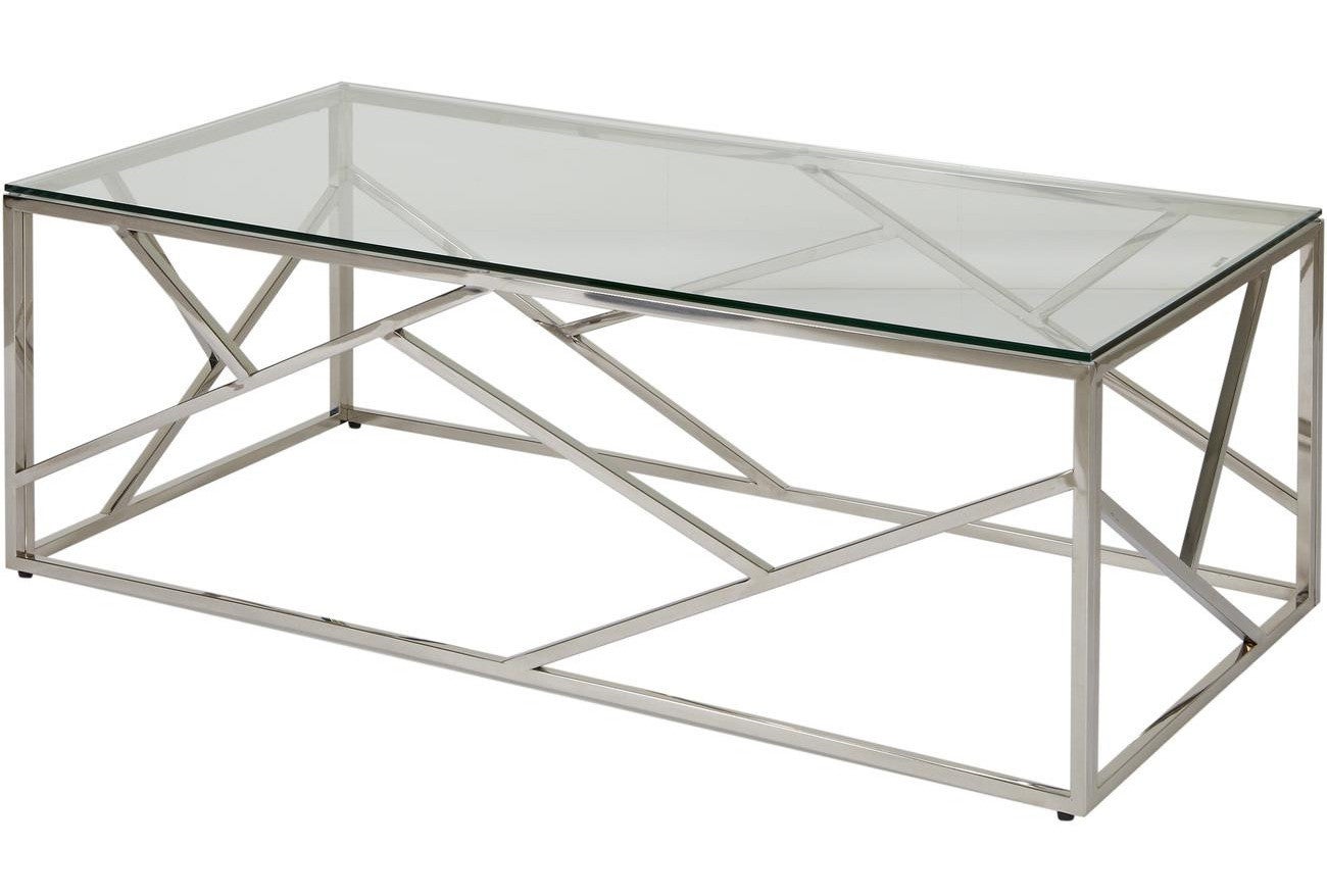 Table basse en verre - Pieds metal - L 120 x P 60 x H 40 - ISLAND - 7