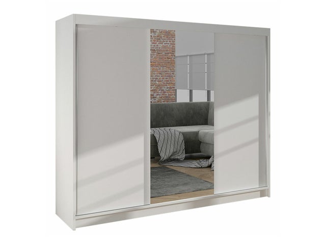 Roupeiro Closico Durion I, Branco, 215x200x58cm, Portas para roupeiro: Deslizante, Número de prateleiras: 9.00