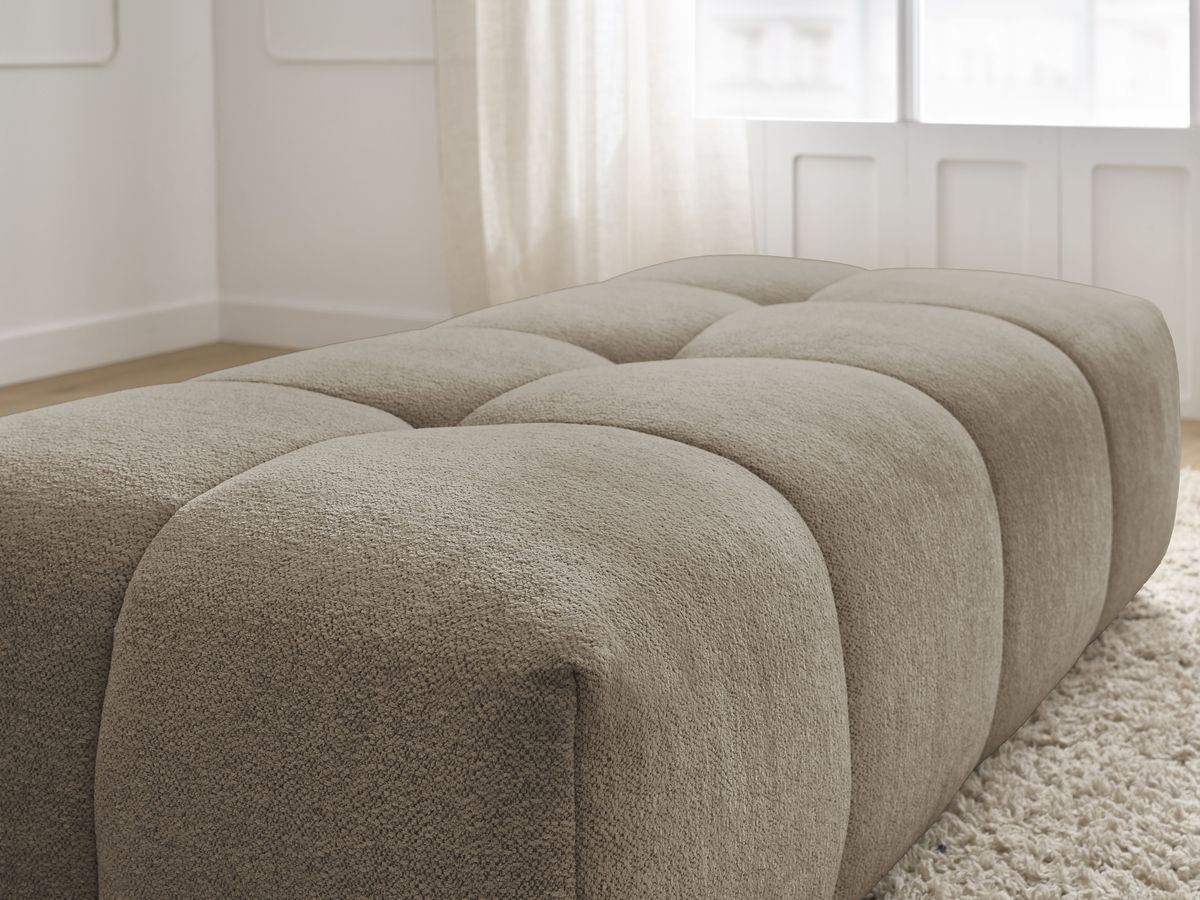 BOBOCHIC Pouf petit EVEREST tissu chiné Taupe - 7