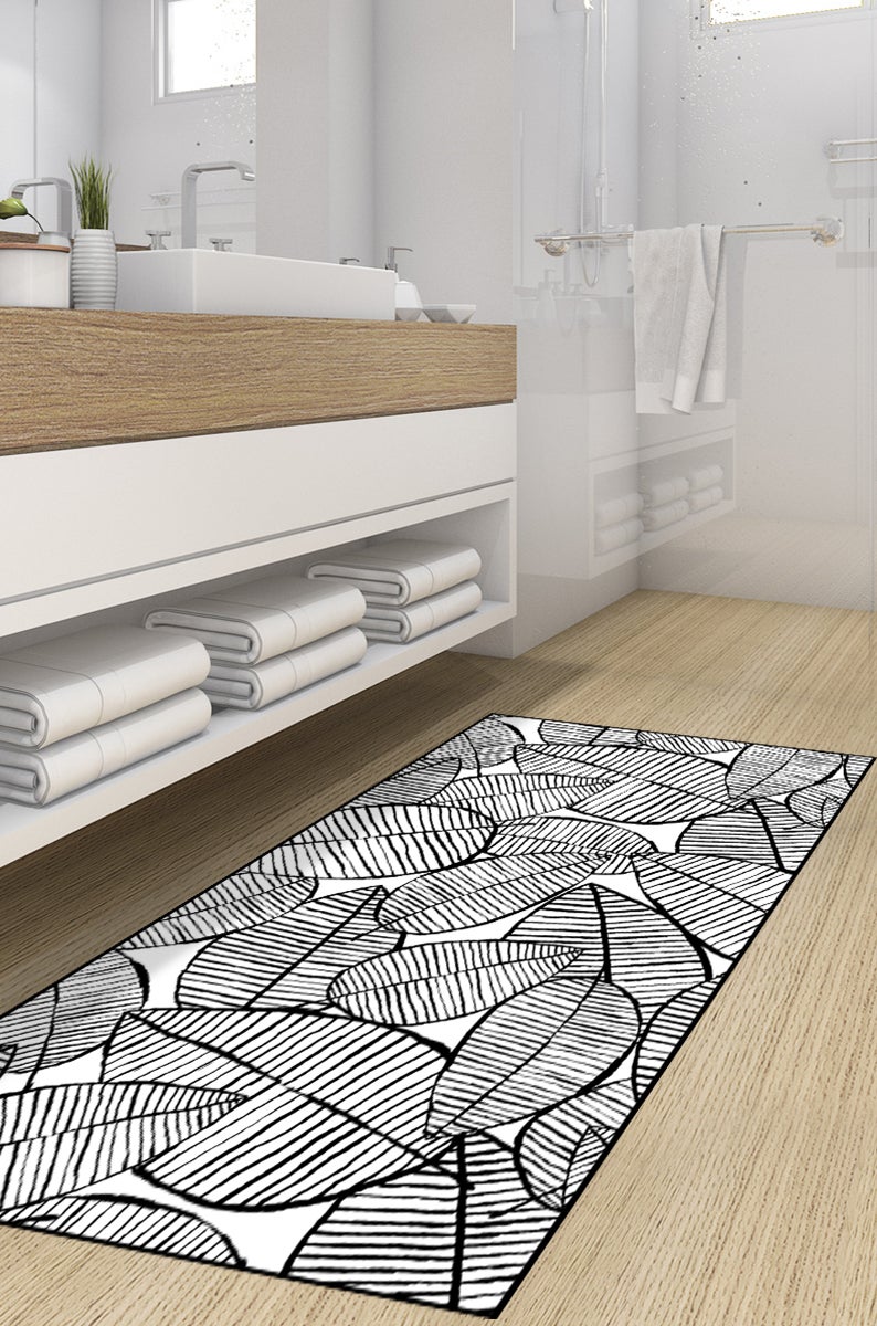 Tapis Plage Nautique Tritard 152x178cm - Antidérapant Lavable - Salon Chambre Bleu