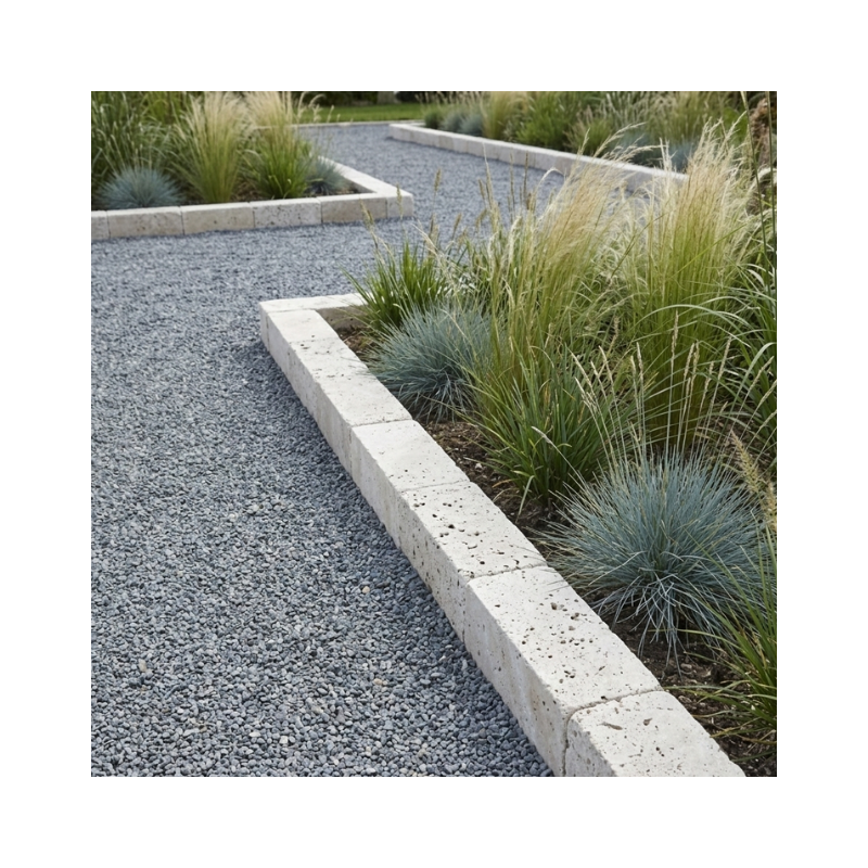 Bordure de jardin travertin 30 x 10 x 10 cm - Beige (Lot de 20) - 4