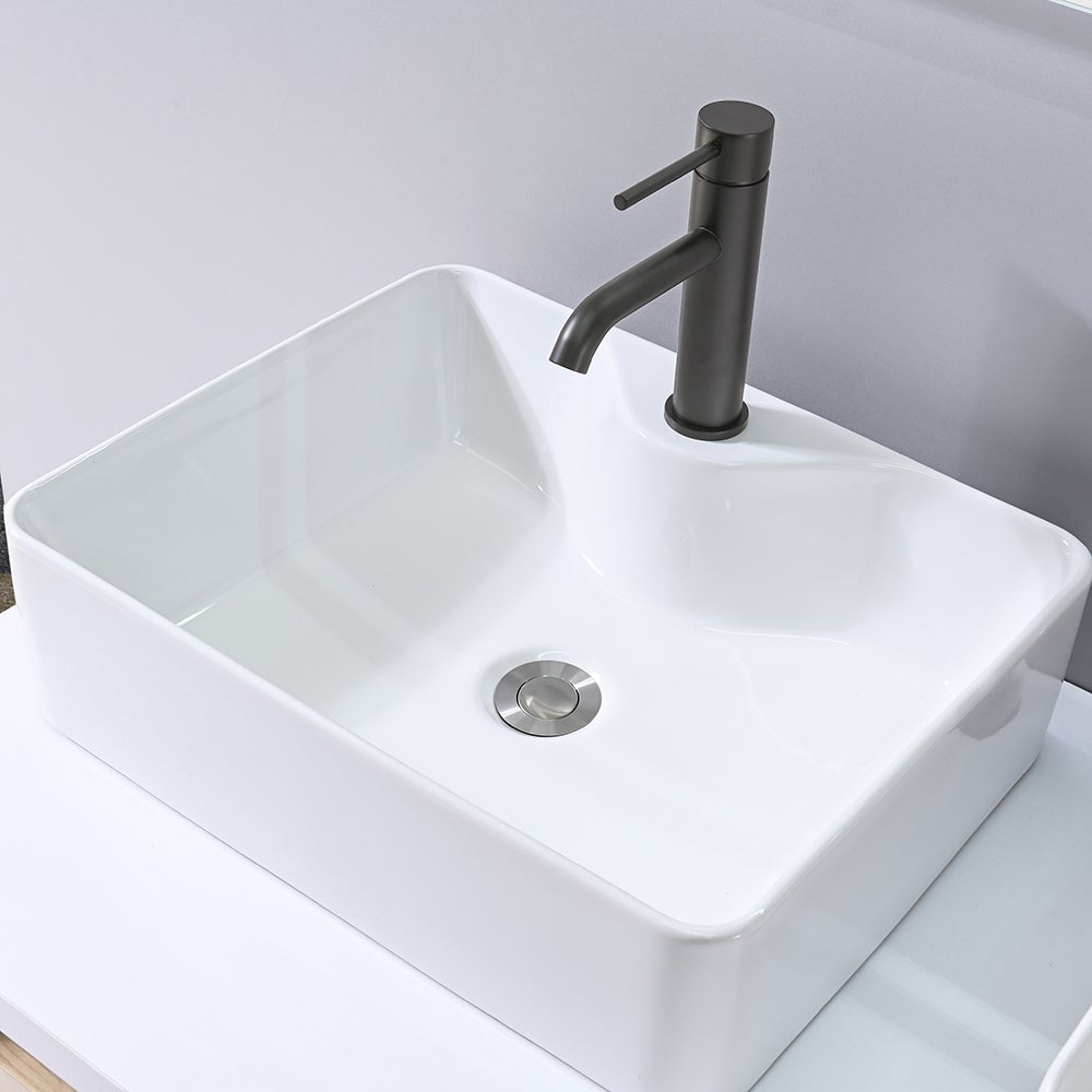 LuxuryBain- Meuble de salle de bain double vasque 120cm bois et blanc avec miroir LED LB-8153-120 - 5