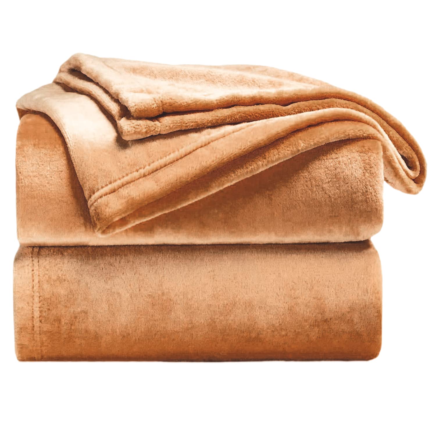 Tienda eurasia - manta de terciopelo para sofá, 100% microfibra poliéster, camel, 220x240 cm