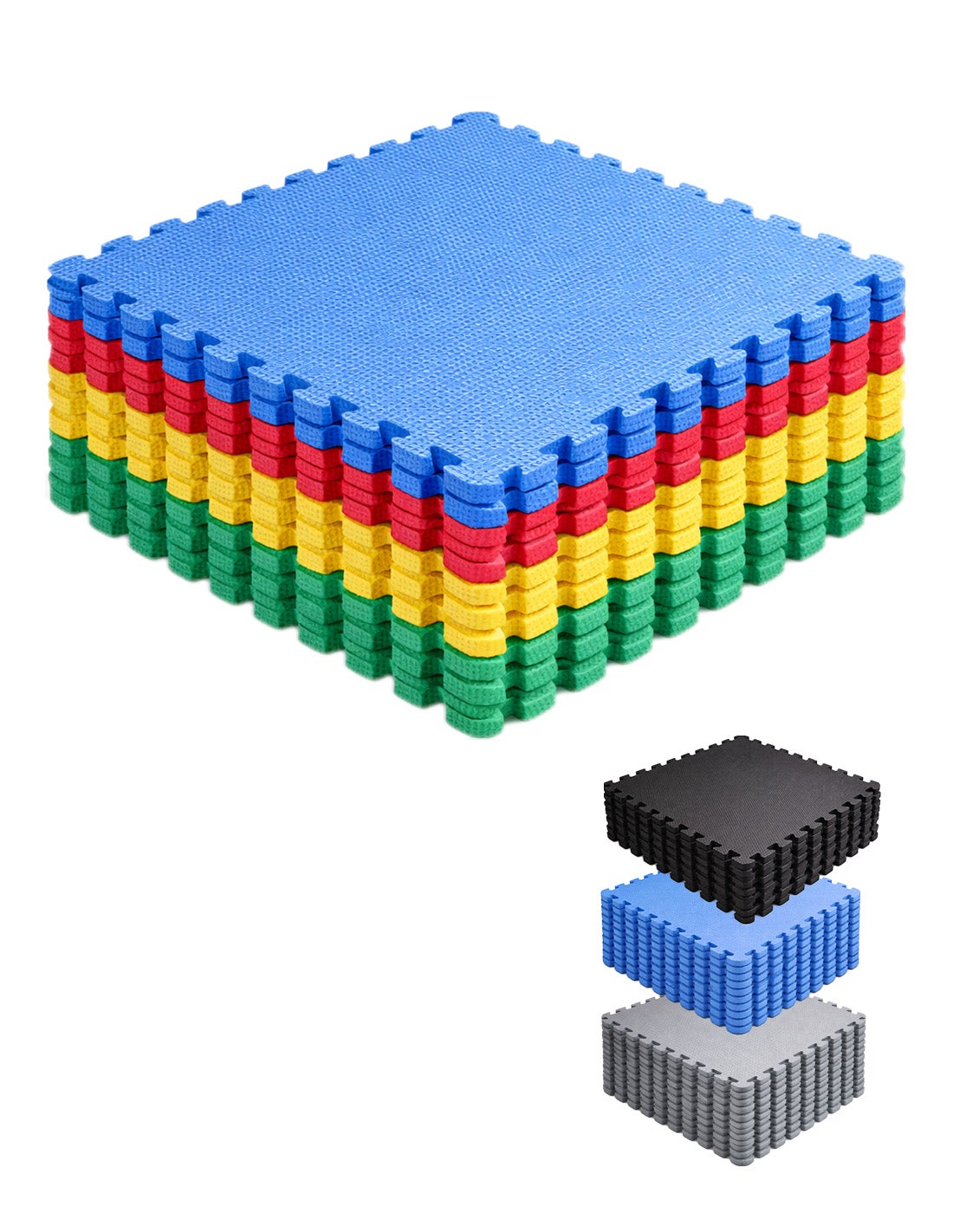 Esterilla puzzle para suelos de gimnasio y | protección de goma 60x60 cm | colchoneta antideslizante | 28 piezas - 10,08 m² (multicolor)