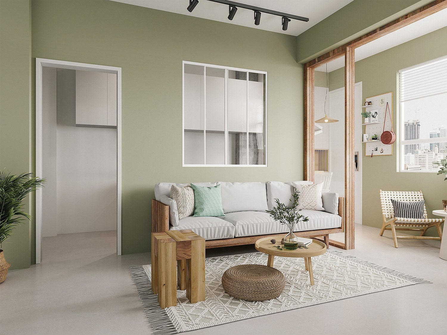 Verrière coulissante en aluminium thermolaqué blanc 120 x 130 cm (L x H) – RAVENA - 2