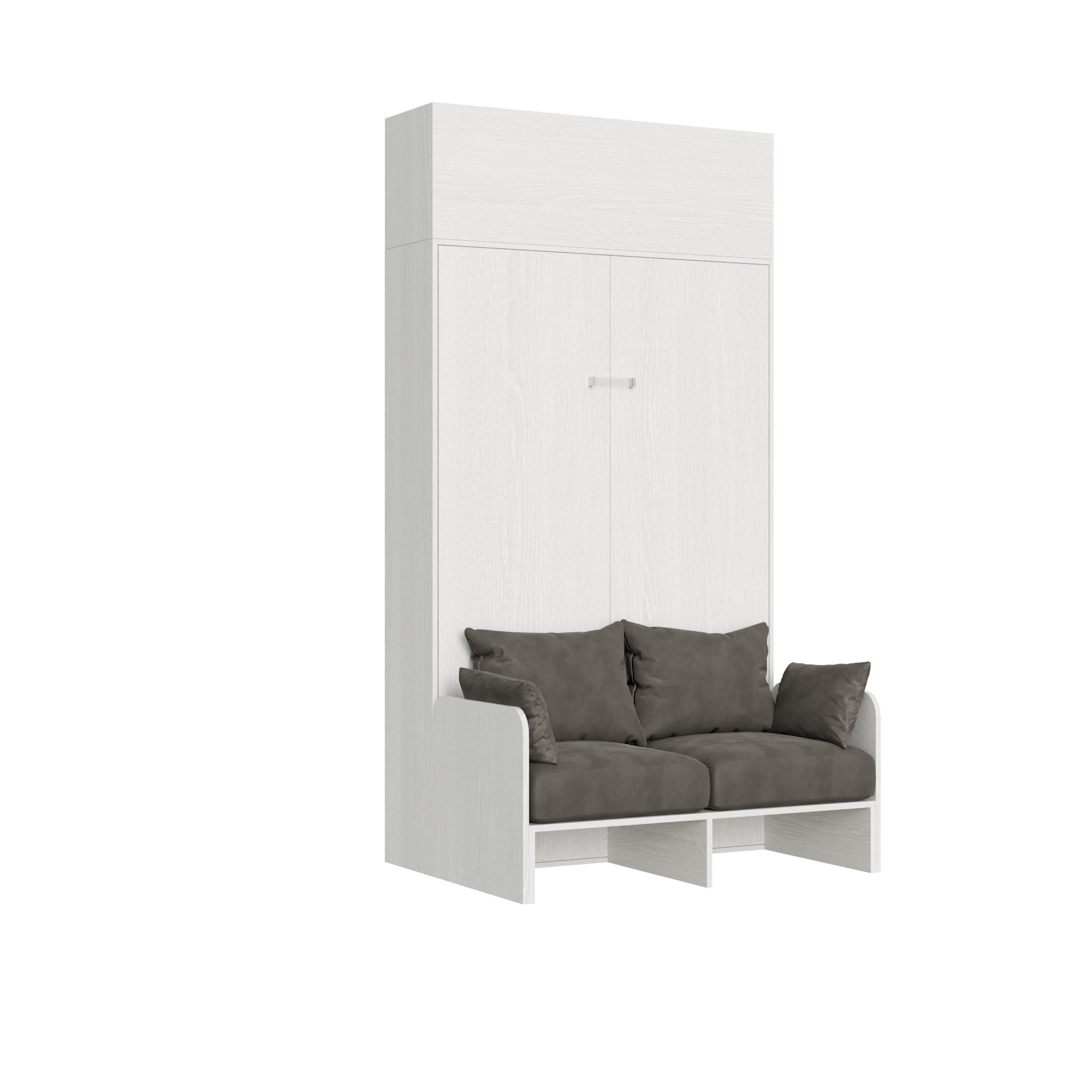 Sofa rozkładana Kentaro 140 cm w kolorze białego jesionu z szafką ścienną vasistas