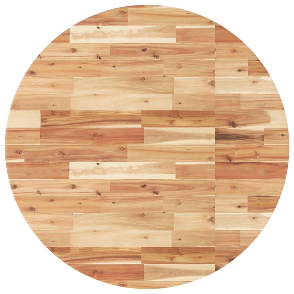 Plateau de table rond en bois d'acacia massif ?90x4 cm- COMFORTXL ...