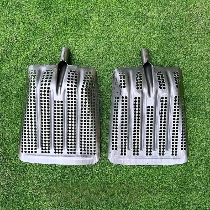 Pelle tamiseuse en acier au manganèse - Filtre à mailles robuste pour sable, roches et terre - Poignée ergonomique et construction durable - 2