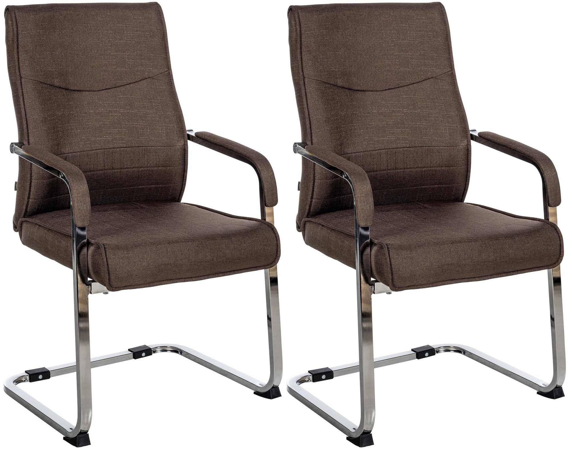 Lot de 2 chaises de salle à manger ELAINE Bouclé Marron foncé/vert