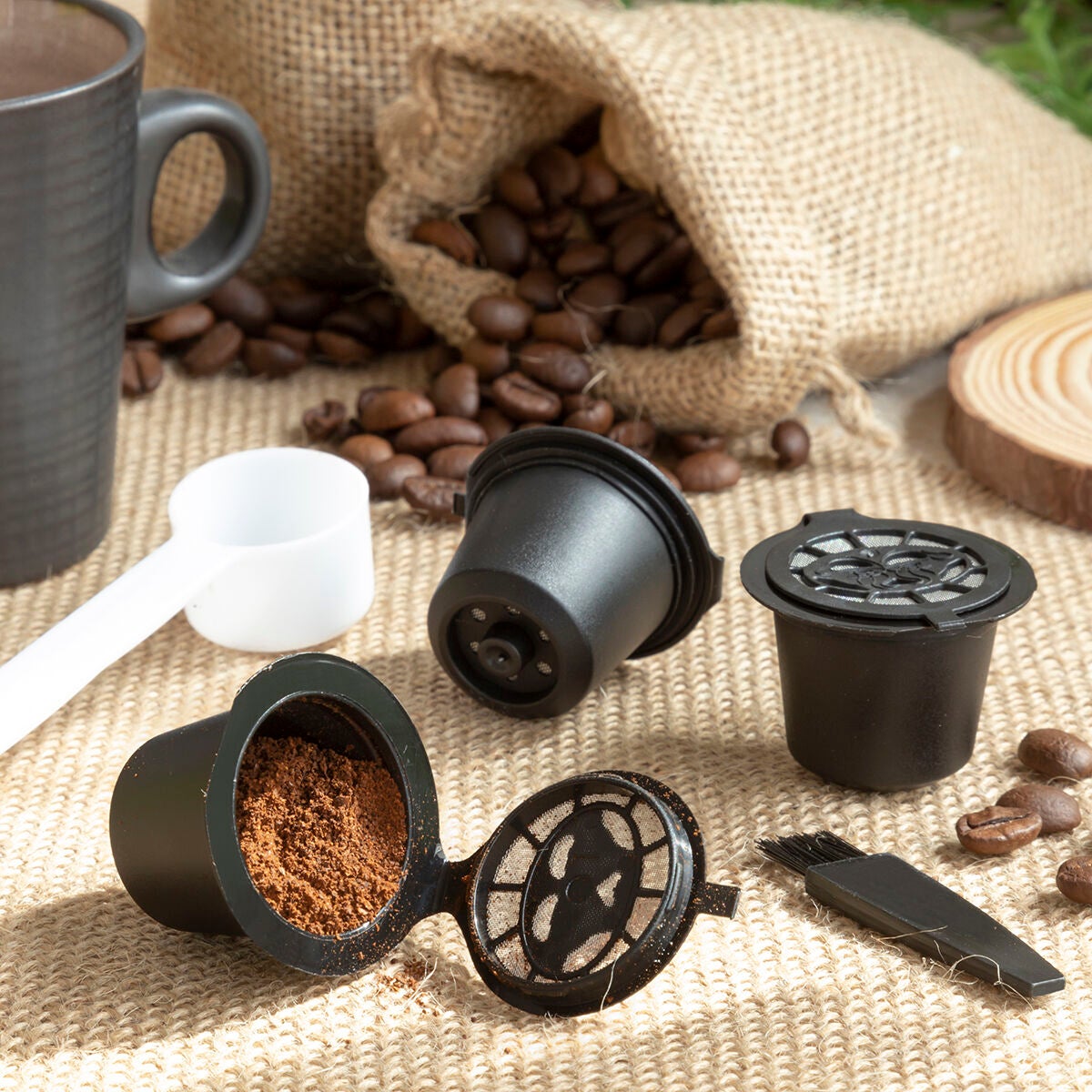 Capsule di caffè riutilizzabili riutilizzabili per macchine Nespresso, filtro nero, durevole e utile