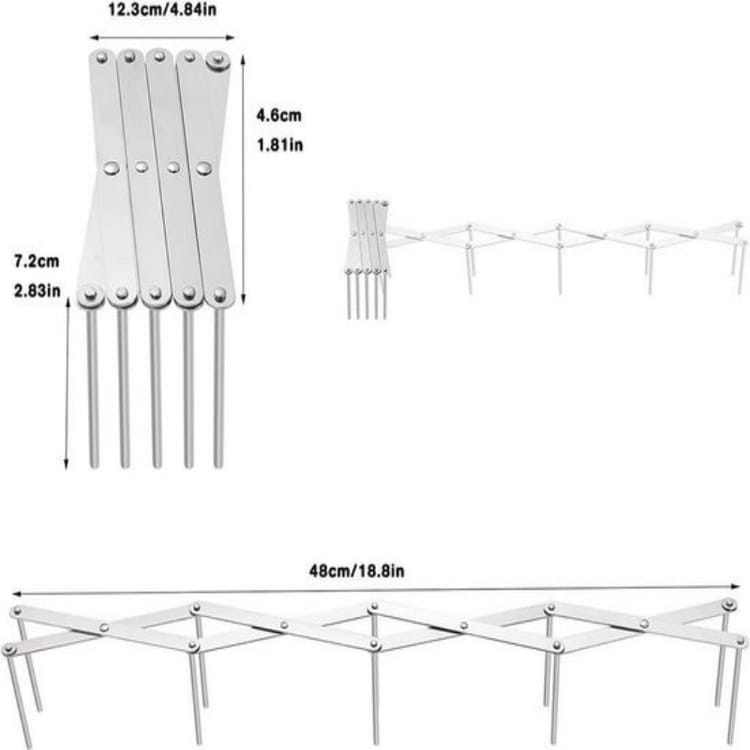 Set de 2 égouttoirs multifonctions rétractables en acier inoxydable pour bols, assiettes et vaisselle, et un égouttoir pour couvercles de cuisine. - 2