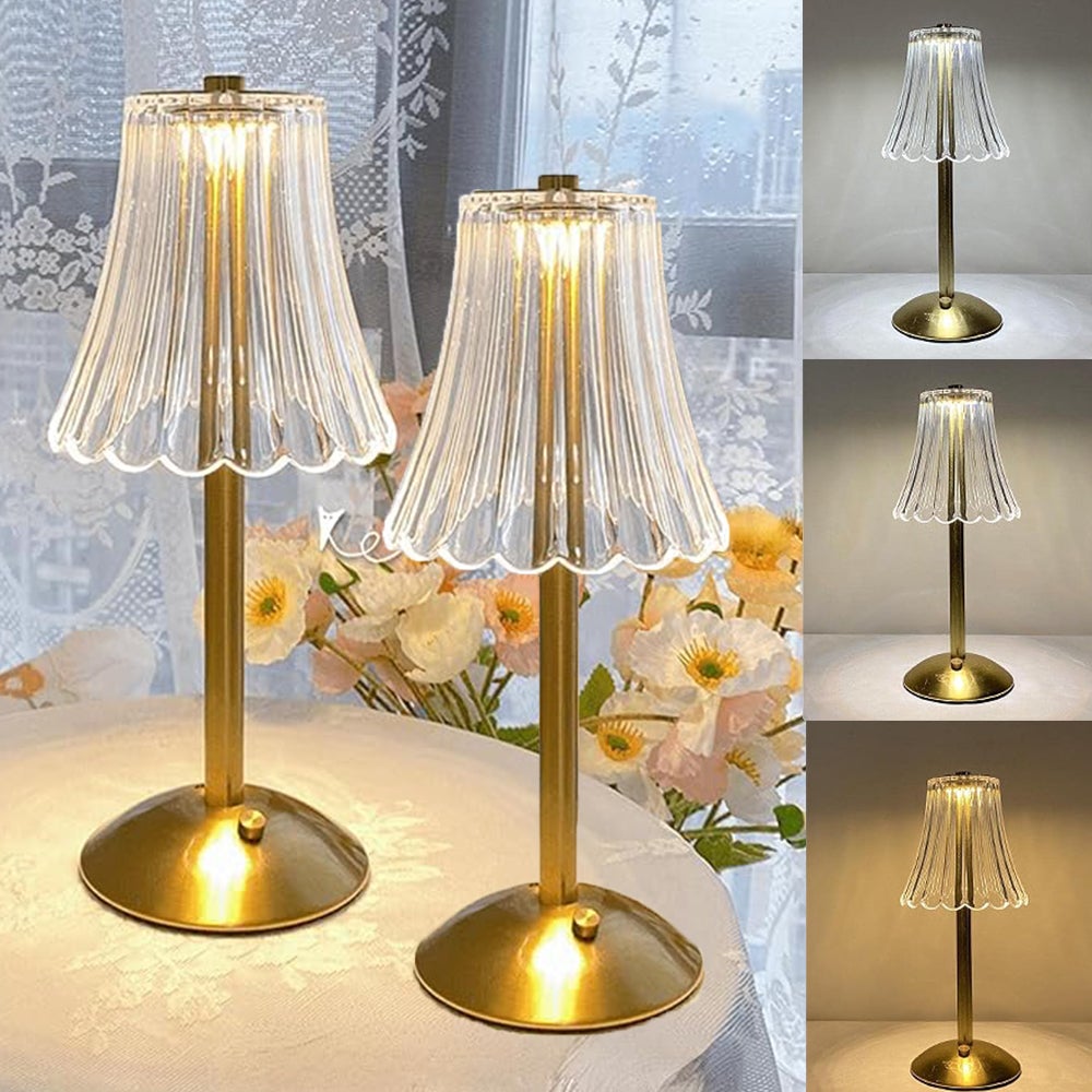 2 Lampki vintage, lampka w kwiaty, lampka nocna na stolik, 3 kolory, lampka bezprzewodowa, lampki nocne ze ściemniaczem